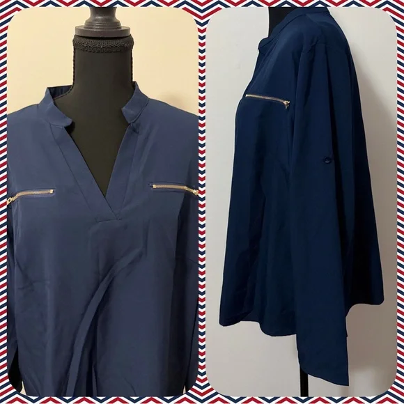 Navy Blue Women's Top - Picture 2 of 3